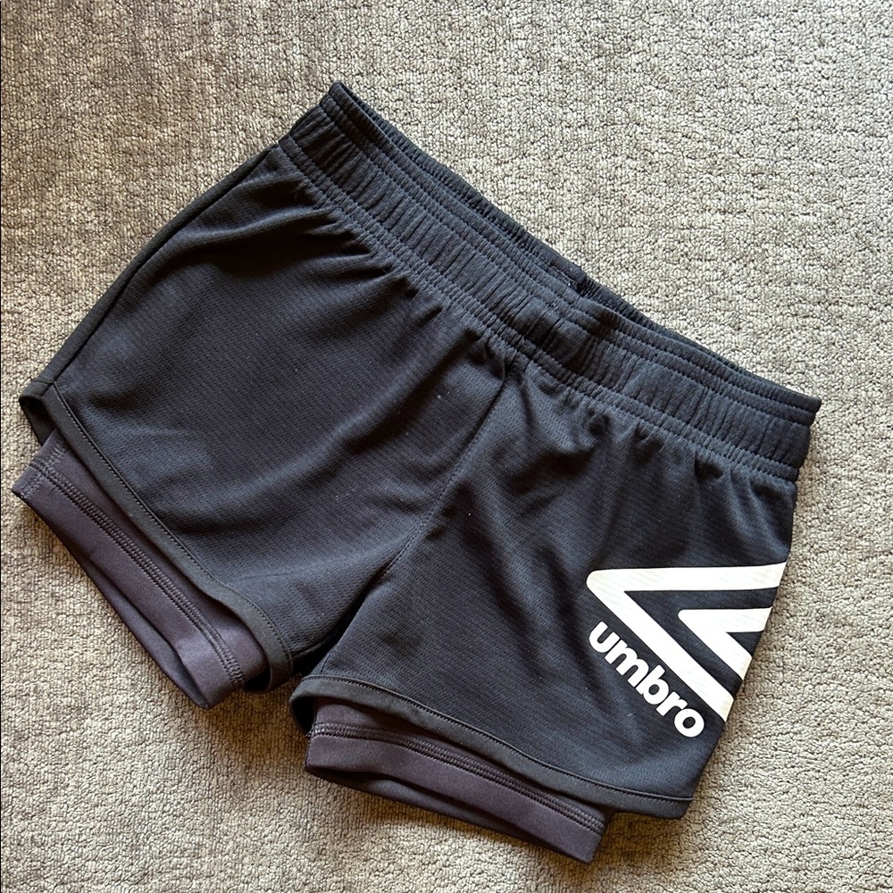 Umbro Kids Black Shorts with White Logo ⭐️